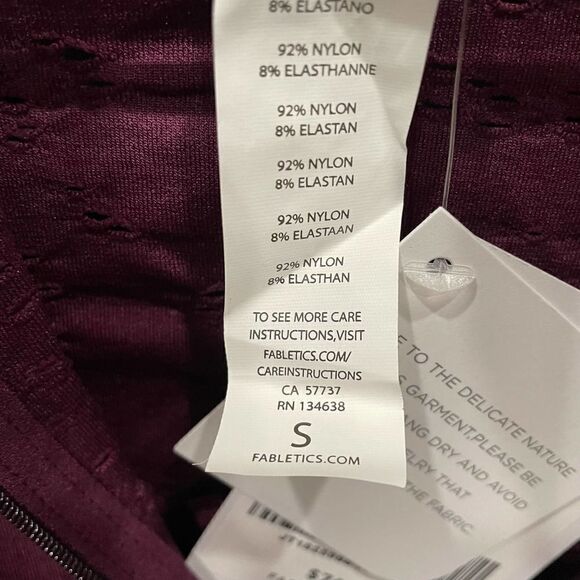 NWT Fabletics Luciana Seamless Purple Zip Up Jacket - Size: Small - Picture 5 of 8